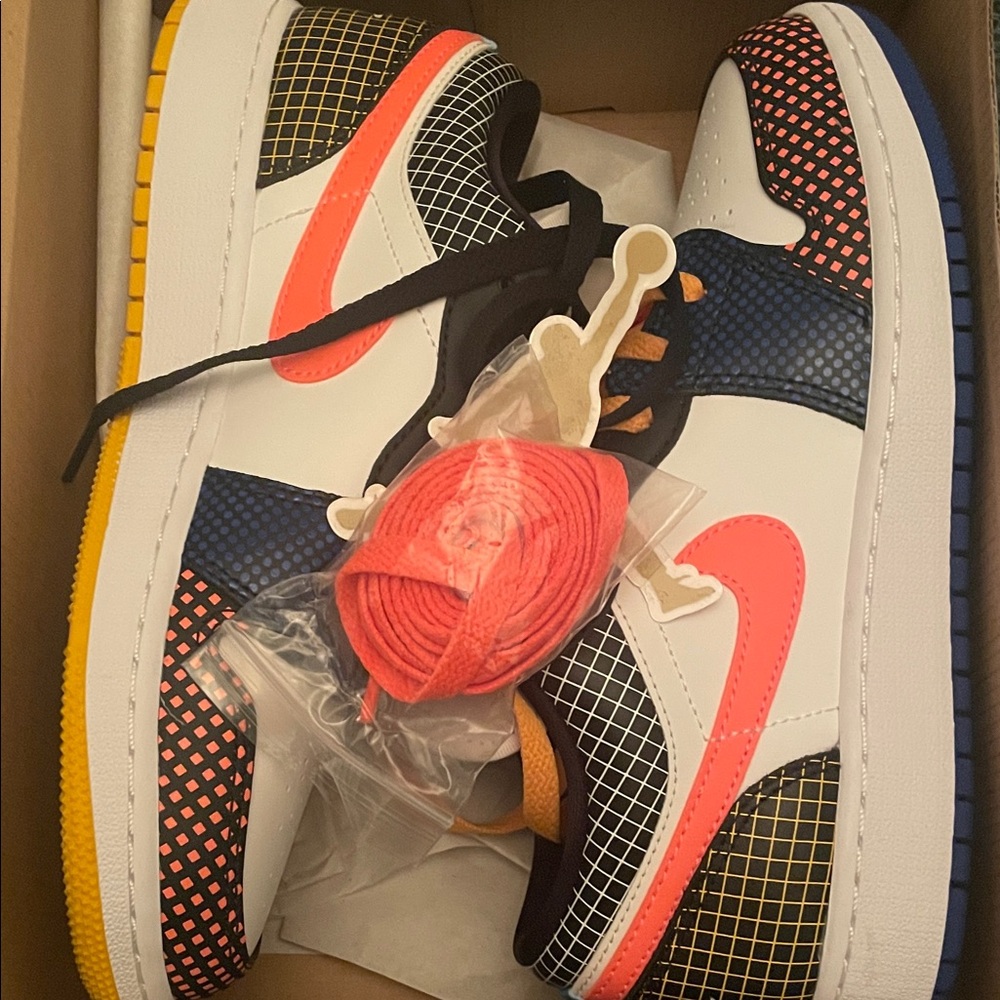 Jordan Kids Sneakers in Black, White, and Orange